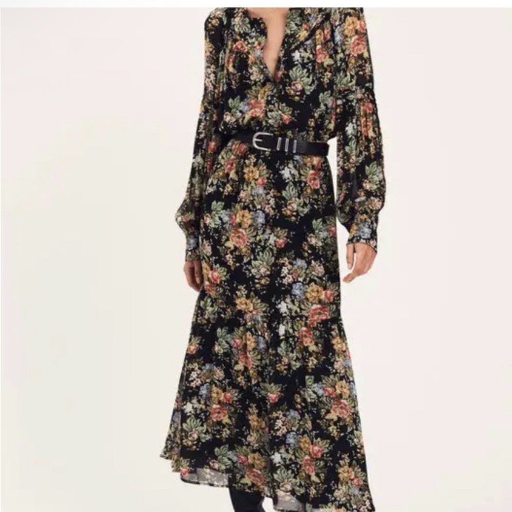 10 Crosby Derek Lam Floral Long Sleeve Dress